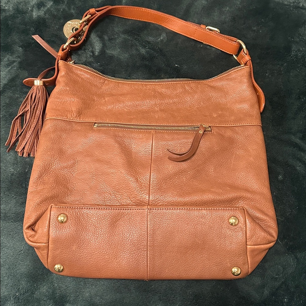 Isaac Mizrahi Leather Hobo with turn lock closure